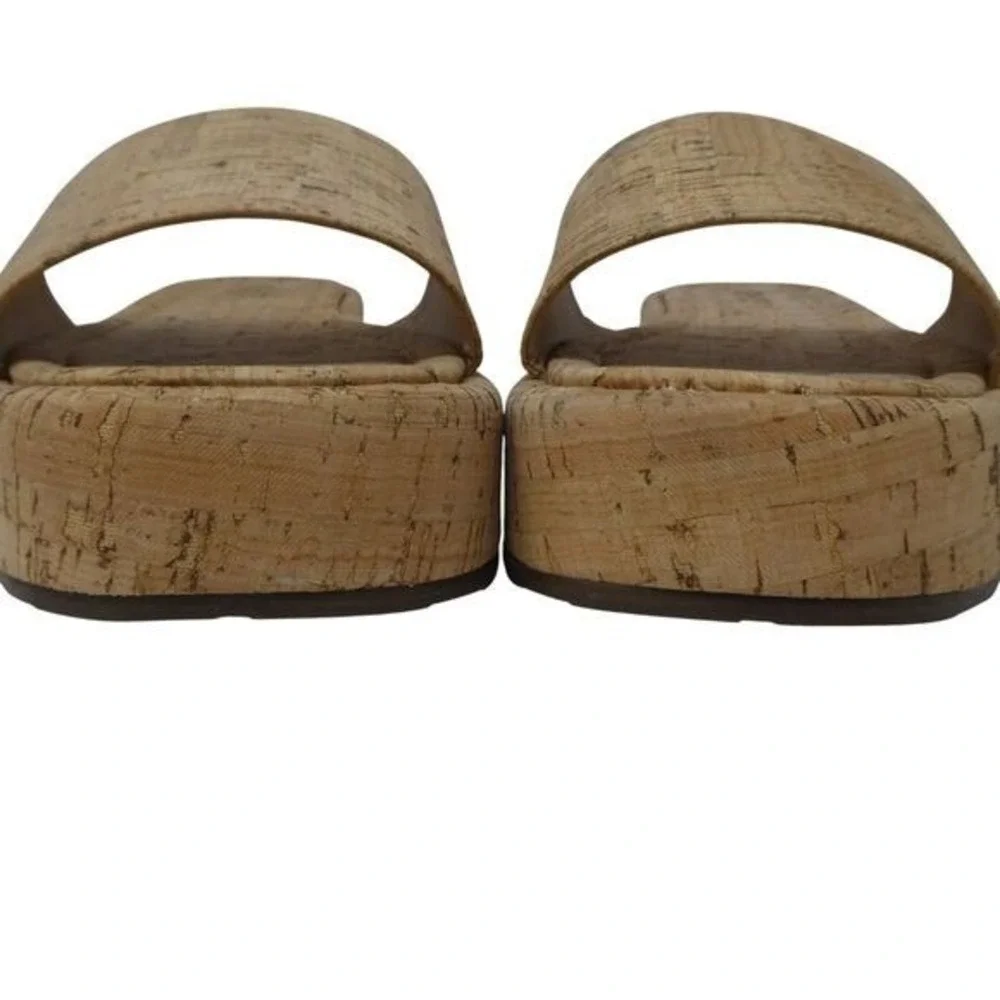 Schutz Yara Flatform Slide‎ Sandals Women Size 10 Brown Cork Platform